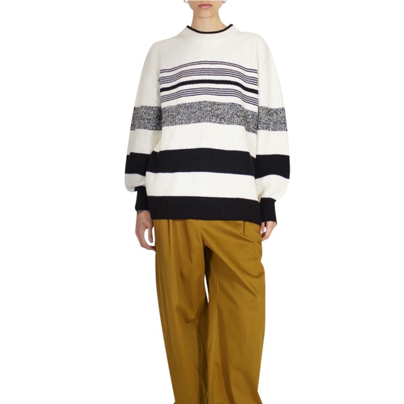 Proenza Schouler White Label Lofty Stripe Oversized Sweater - Picture 1 of 5